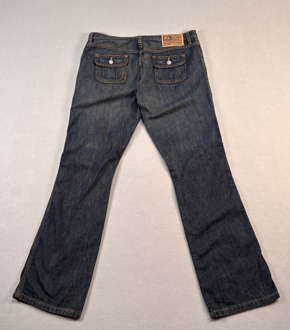Polo Jeans Company Ralph Lauren Dark Wash Bootcut Jeans Flap Pockets Size 10